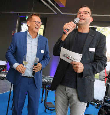 Marketingclub-Präsident Duschan Gert  und Funkhaus-Chef Markus Knoll