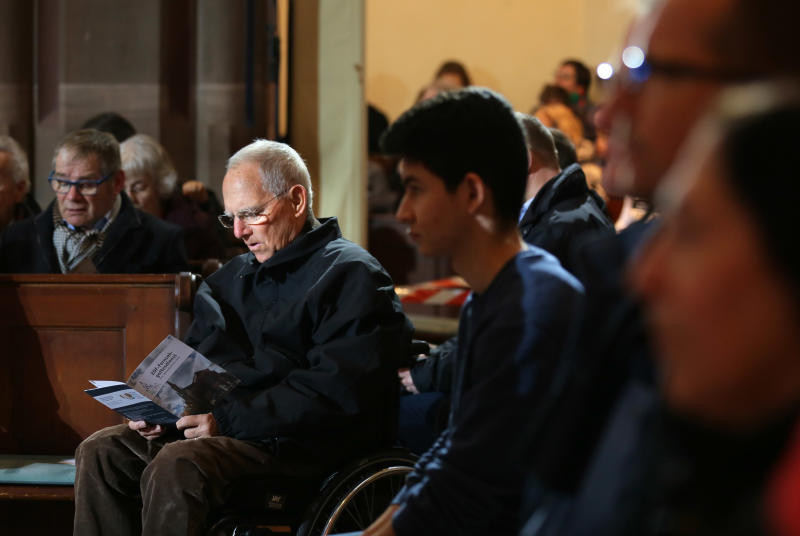 Wolfgang Schäuble besucht 2019 einen Gottesdienst in der Stadtkirche